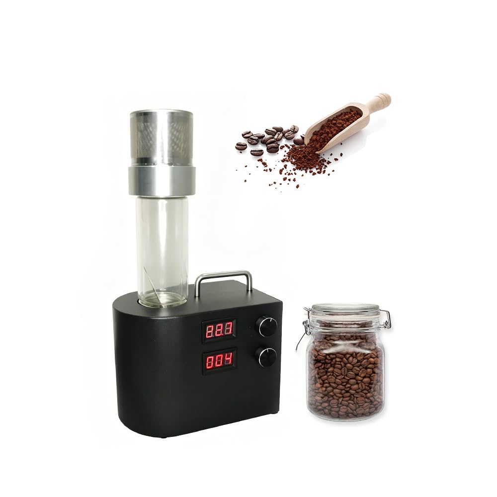 ZHJOPP 220v Hot Air Coffee Roaster, 50g Small Batch Home Coffee Bean Roaster with Dual-Parameter Control,for Sample Testing & Fresh Roasting