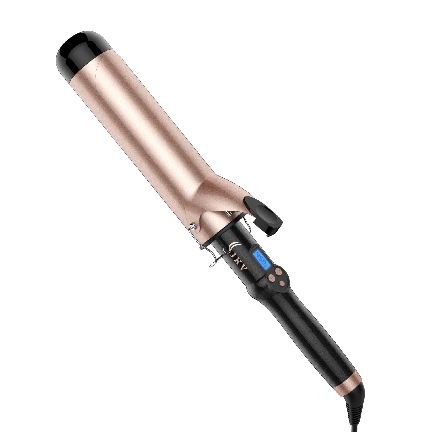 IKV 2 inch Curling Iron for Long Hair，Extra Large Barrel Curling Wand Ceramic Tourmaline, Long Barrel Hair Curler Dual Voltege