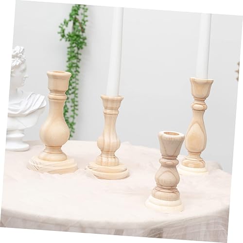 Miniatura 6 de PRETYZOOM 2 portavelas rústico para candelabros, portavelas de manto, portavelas de Navidad, casa de campo, mesa de boda, centro de mesa, decoración