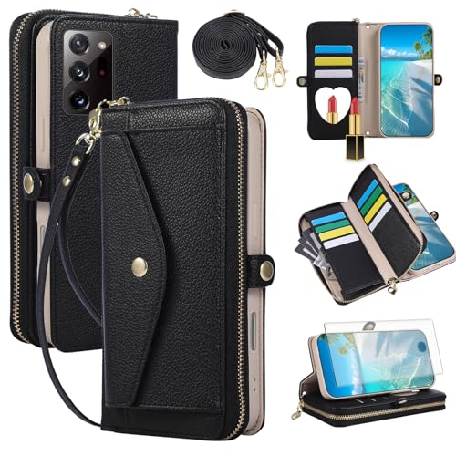 Coque Samsung Note 20 Ultra avec porte-cartes et bandoulière pour des sorties mains libres