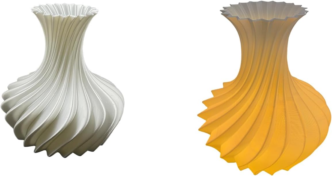 3D Printed Vase Shape Table Lamp - USB Bedside Decor, Warm Glow Night Light, One-Touch Control, Home Office Gift