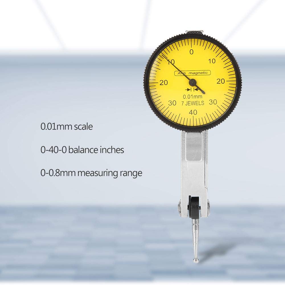 Base ajustable Soporte para Base Magnética, Base Magnética con Prueba de Dial de 0-0.8mm Indicador de Cara Amarilla Alta Estabilidad Herramienta de Precisión de Precisión de Alta Sensibilidad