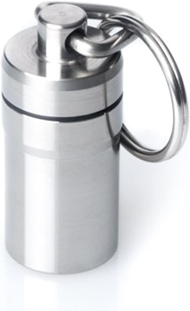 GUS Special Pill Fob, Made in USA, Stainless Steel Keychain Pill Holder, Nitro Bottle Holder