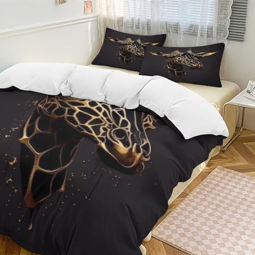 Parure de lit girafe 3D King de qualité supérieure en microfibre douce