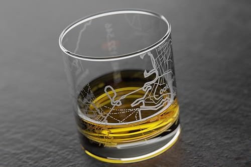 Vista 203 de Well Told Vaso grabado de Washington DC Map Rocks, vidrio de whisky antiguo (11 onzas, transparente), regalo para los amantes del whisky 147-Claro