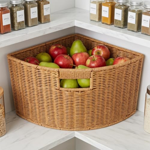 Cesta de almacenamiento triangular para organizar encimeras de cocina y estantes 3
