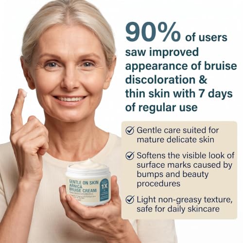 Image of Arnica Bruise Cream Extra Strength for Seniors & Thin Skin, 4.23OZ | Enriched Arnica Montana with Vitamins K, C E for Relief Bruises, Swelling & Discoloration, Daily Care for Bruises Face & Body