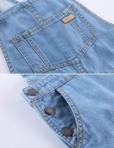 Solocote Girlvintage Wash Denim Pinafore With Adjustable Straps Jumpsuit Suspender Shortall Bib Pocket 5-14Y #TOP4