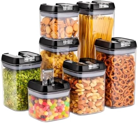 Kit 7 Potes Herméticos em Acrílico Transparente livre de BPA com ...
