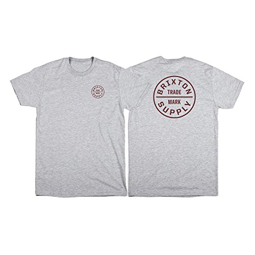 Image of Brixton Men's Oath Short Sleeve Standard T-Shirt - Grey - S