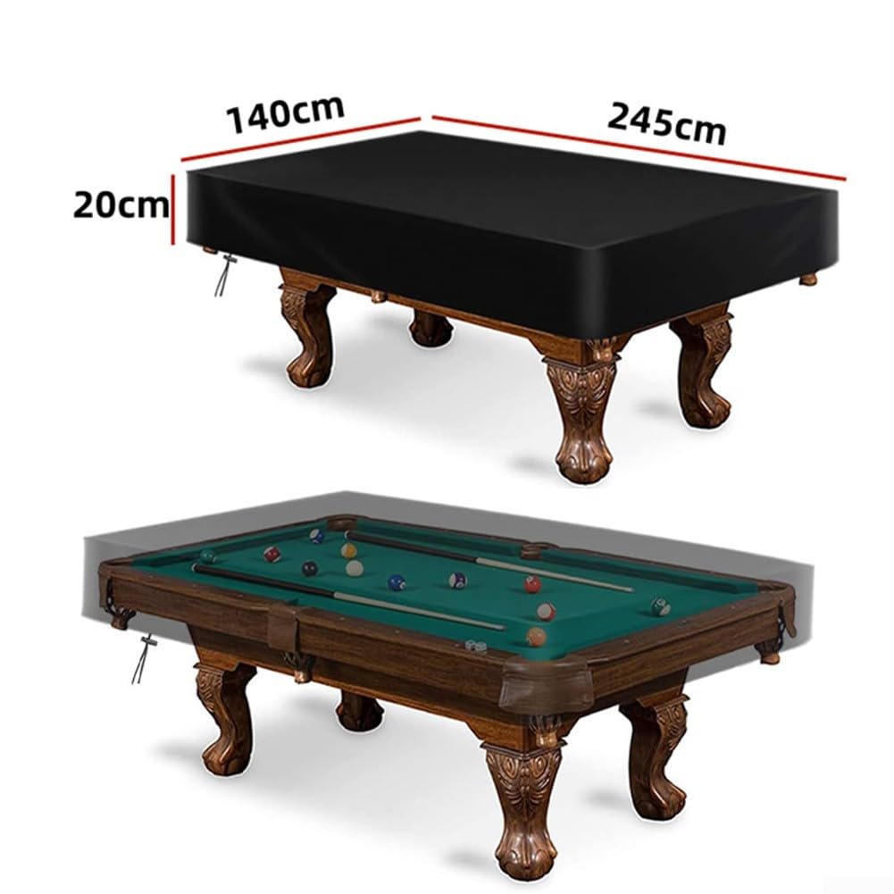 Nappe de billard en tissu Oxford 210D, imperméable et indéchirable, conçue pour tables de 2,4 m, sangles réglables (245 x 140 x 20 cm)