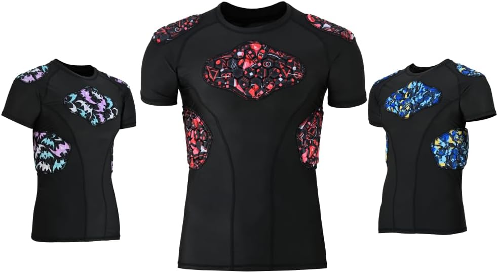 2BOLD Youth Football Padded Protective Sportswear Shirt for Basketball Paintball Softball Rugby and Sports Competition