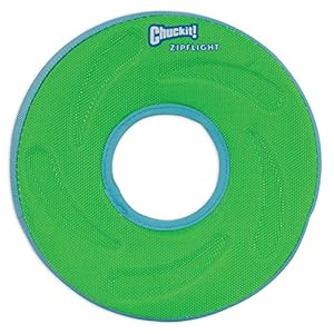 Chuckit! Zipflight Flying Disc Dog Toy, Small (6”), Orange And Blue