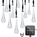SKYFIRE Updated Version Solar Waterdrop String Light - Two-Way Charging (Solar & USB Charge) Waterproof Fairy Lights - 20ft 30LED White String Lights for Home, Garden Decorations