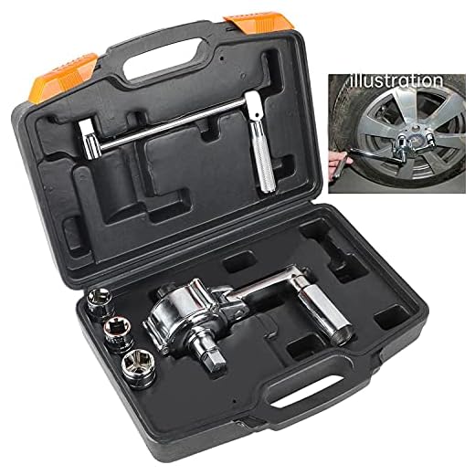 Angchun Torque Multiplier Wrench 1/2 Drive, Torsion Torque Multiplier Wrench 3200N.M Lug Nut Remover 16 Times Trans-Speed Labor Saving Wrench with 3 Free Socket Lug Wrench