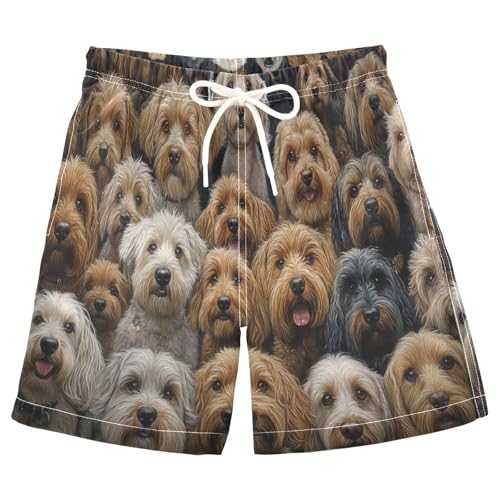 Boys Beach Board Shorts Dog Real Cute Swim Trunk Teen Swimwear 8-16Y Multicolor
