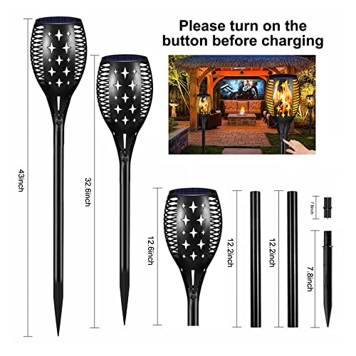 Ambaret Landspace Solar Outdoor Torch Lights Led Decoration Lighting Christmas Lights 43" Flickering Waterproof Dusk To Dawn Auto On/Off Security Path Light For Yard Garden Patio Driveway (4 Pack) #TOP2