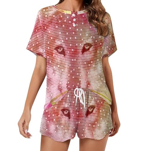 Pyjama femme Loup Fantastique vêtement de nuit été contre la chaleur