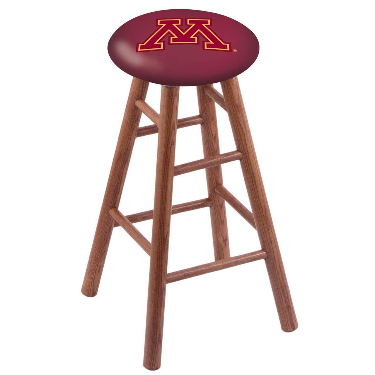 Holland Bar Stool Co. Oak Extra Tall Bar Stool in Medium Finish with Minnesota Seat by The