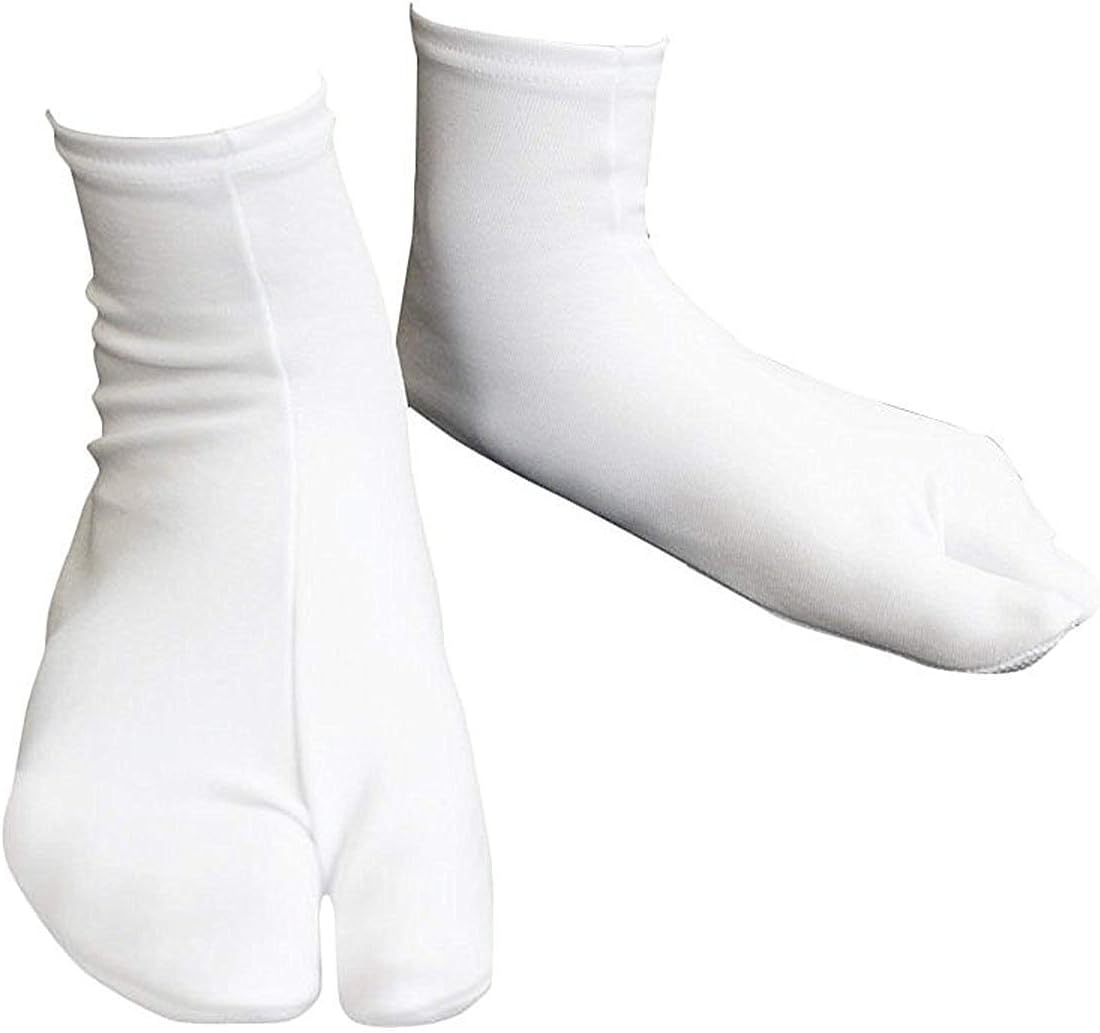 KYOETSU Japanese Tabi Socks for Men, White Stretchable Non-slip, 24cm - 28cm (5-9)