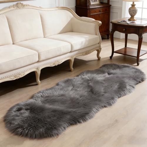 Tapete decorativo falso pelo gris 2 x 6 pies miniatura 1
