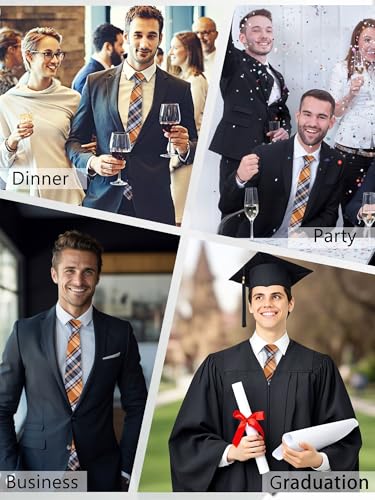 Image of Luckyvestir Striped Ties for Men Classic 3.15 inch Men's Tie Formal Neckties for Business Graduation Dinner Wedding