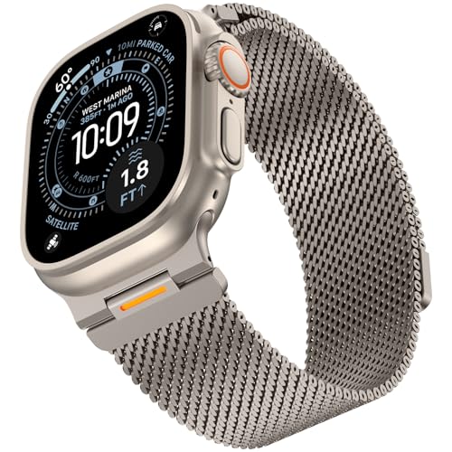 Image of Compatible with Apple Watch Ultra 49mm 46mm 45mm 44mm Magnetic Metal Mesh Loop Strap for iWatch Series 11 /10 /9 /8 /7 /6 /5 /4 Compatible with Apple Watch SE 3 2 1 Steel Bands