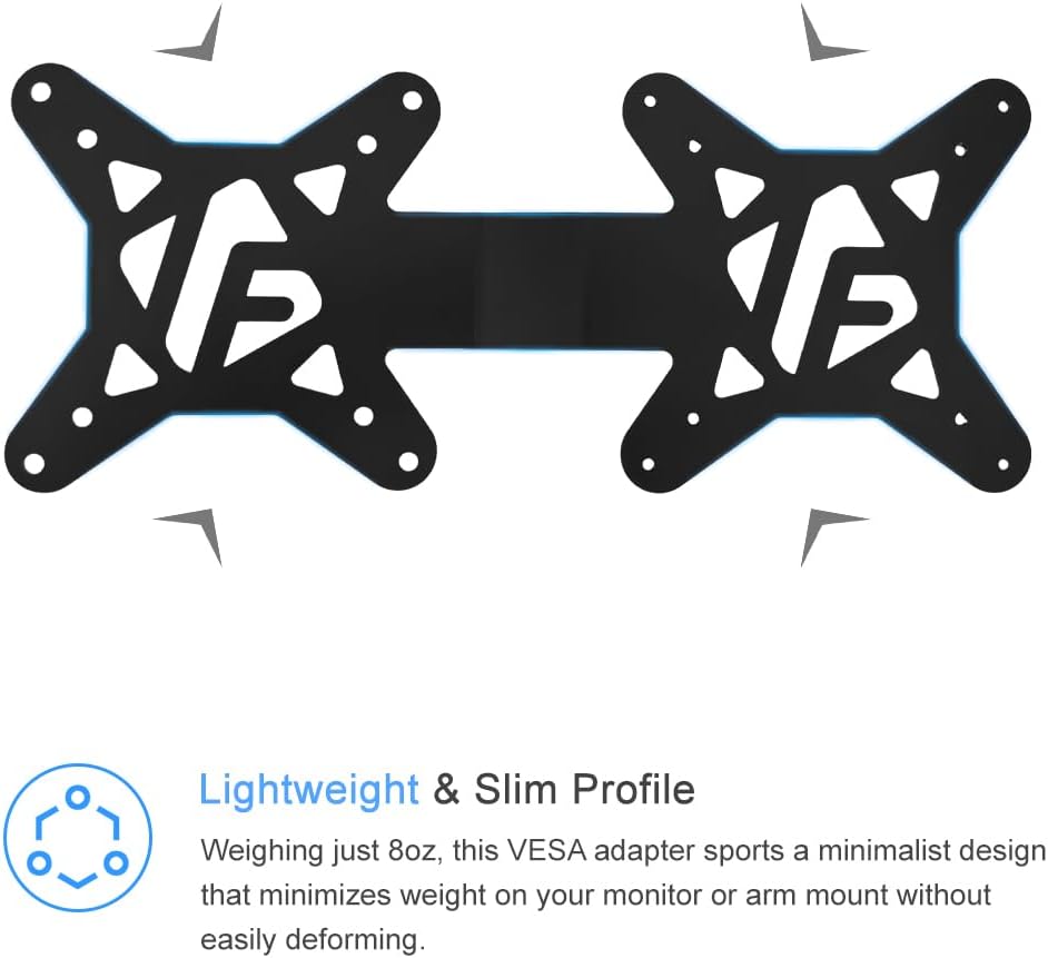 IFCASE Universal Back of Monitor, Monitor Arm Extension Metal VESA Mount Adapter Extender Plate for Mini PC CPU Computer Compatible with Intel NUC (Black) 2 Pack