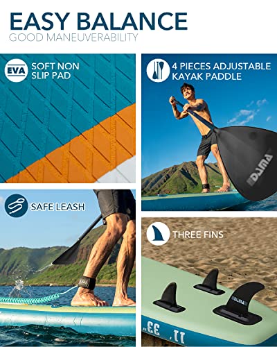 DAMA Premium Inflatable Stand Up Paddle Board (6 inch Thick), sup Board for Adults, SUP, Yoga Boards, Fishing Paddle Boards w/SUP Accessories, 4pcs Kayak Paddle, 32” Wide Stance, Non-Slip Deck - Image 5