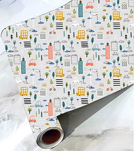 Image of CABANA HOMES (45cm x 125cm, 3 Rolls (18 sq. ft) Wallpaper for Kids Room Self Adhesive,Wall Stickers,Baby Room,Wardrobe,Furniture