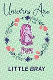 Unicorns Are From Little Bray Notebook Gift: Funny Blank Journal for Travelers or People From Little Bray / Funny St. Patrick's Day Lined Journal , Diary and Notebook for Thoughts (120 pages) (6 x 9) (Matte Finish) / Little Bray NoteBook Gift