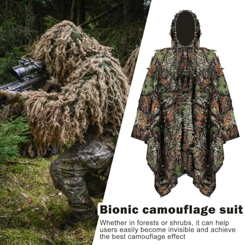 Cape de camouflage bionique 3D indéchirable et imperméable pour extérieur - 3