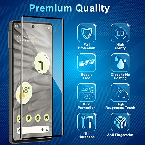 Cwqzguf [2+2 Pack] Pixel 7A Screen Protector + Camera Lens Protector, Fingerprint Unlock Support, Hd Tempered Glass, Touch Sensitive, Anti Scratch, Bubble Free For Google Pixel 7A 5G Glass Screen Protector #TOP1