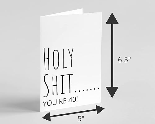 Miniatura 2 de Oh Shirt and More Tarjetas de felicitación de cumpleaños Milestone, 5 x 6.5 pulgadas, con sobre, enviadas en cartón para protección (40)