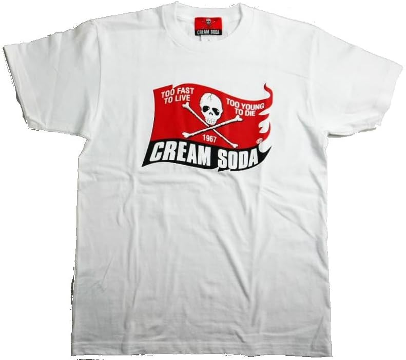 Amazon | CREAM SODA スカルフラッグ Tシャツ 『 WHITE