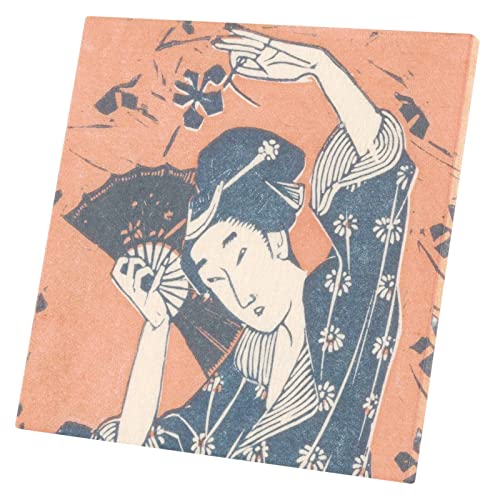 Poster Geisha Toile Imprimée de Qualité Illustration Japon 60x60