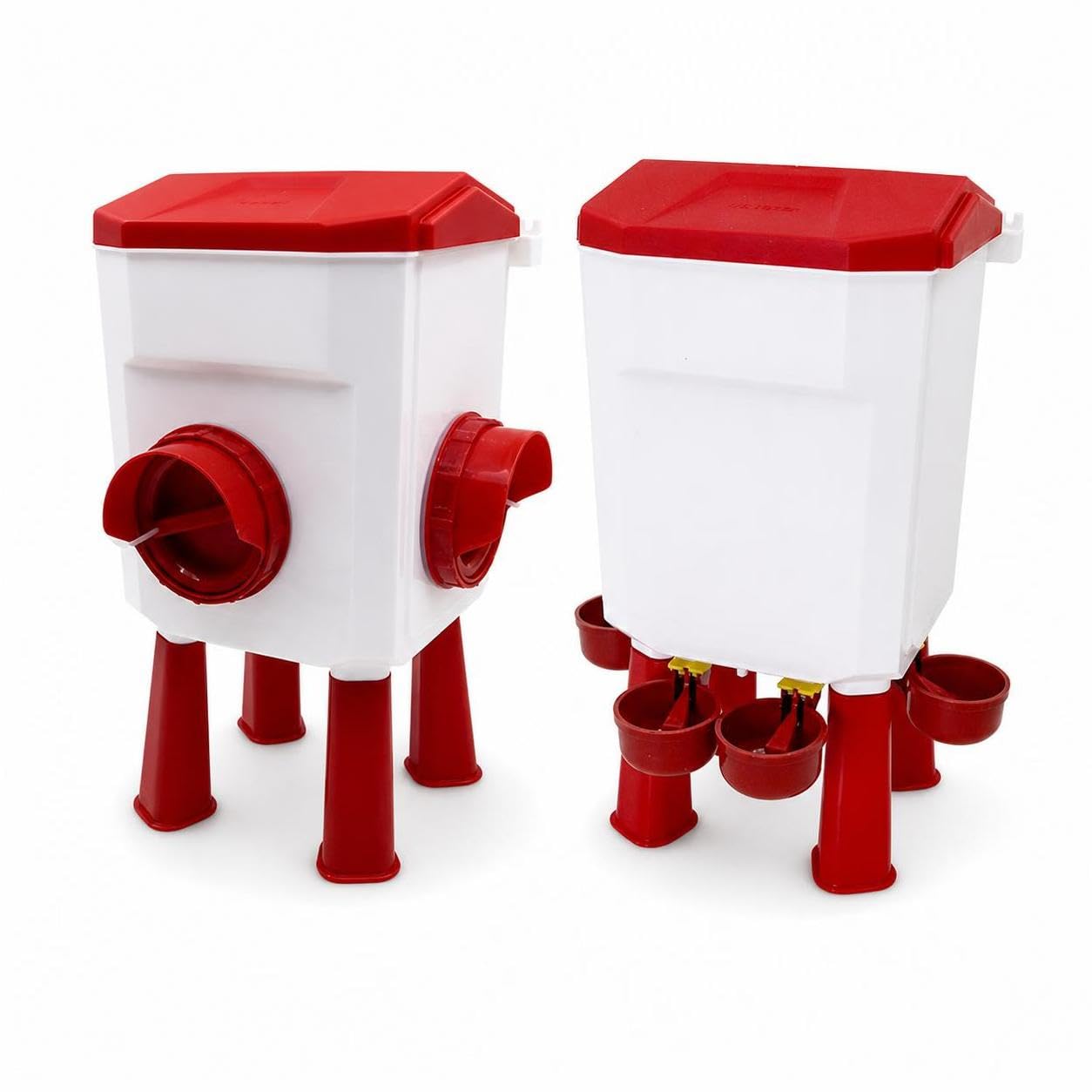 Gralara Mangiatoia per Uccelli da Cortile con, Set Alimentatore e abbeveratoio Automatico per pollame, Materiale Ispessito