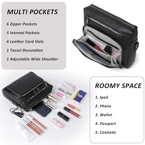 Crossbody Bags for Women MultiPockets Purses for Women Vegan Leather Shoulder Bag with Ajustable Strap for Shopping4