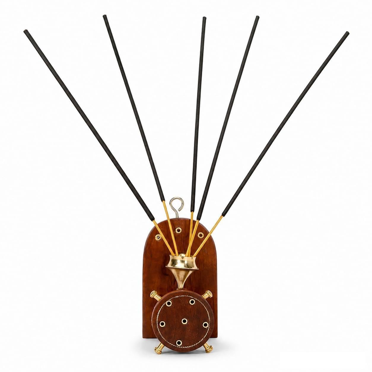 3 Pcs Premium Wooden Sambrani Dhoop & Incense Stick Agarbatti Holder Set: Agarbatti Stand with Ash Catcher, Pooja Room Decoration Essential,...-image-8