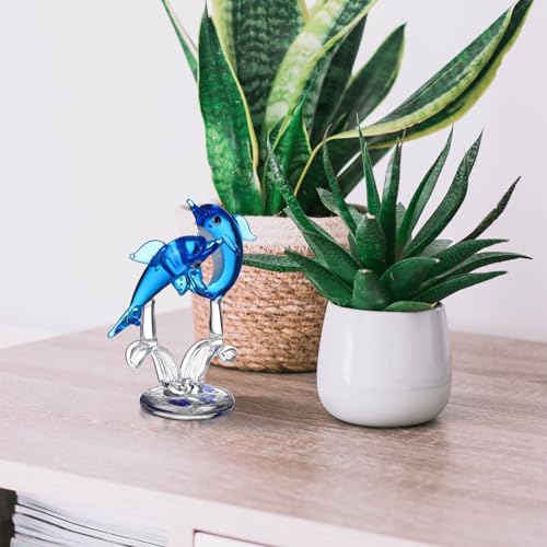 Fomiyes GG24G5J0317Y88K10PZX3XT Dolphin Crystal Dolphin Figurines Blue Dolphin Miniature Hand Blown Glass Sea Fish Figurine Animals Statue Collectible Decor Home Office Decoration Dolphin Figurines thumb #5