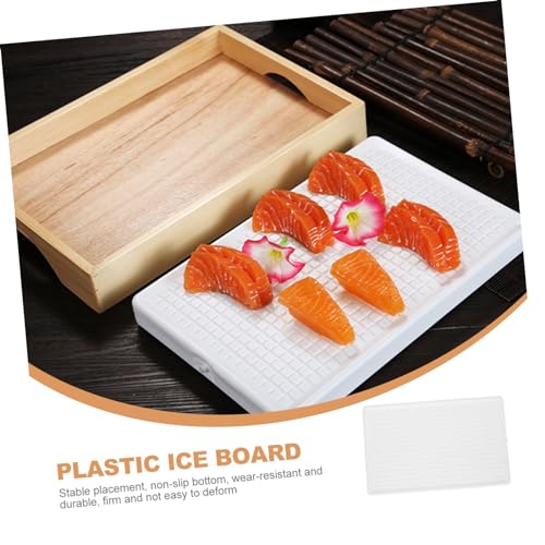 Plato para servir sashimi redondo plástico blanco miniatura 5