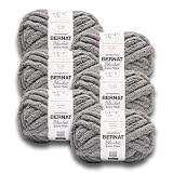 Bernat Extra Thick Dark Gray Yarn - 6 Pack of 1200 g / 42.36 oz Total - 100% Polyester - #7 Jumbo - 144 Yards - Chunky Yarn for Hand Knitting/Crochet