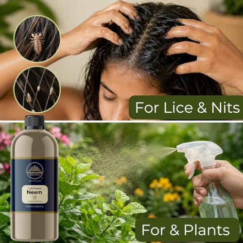 Image of Neem Oil Cold Pressed for Face Skin Hair & Body Hydration Pure & Natural (1000ml)