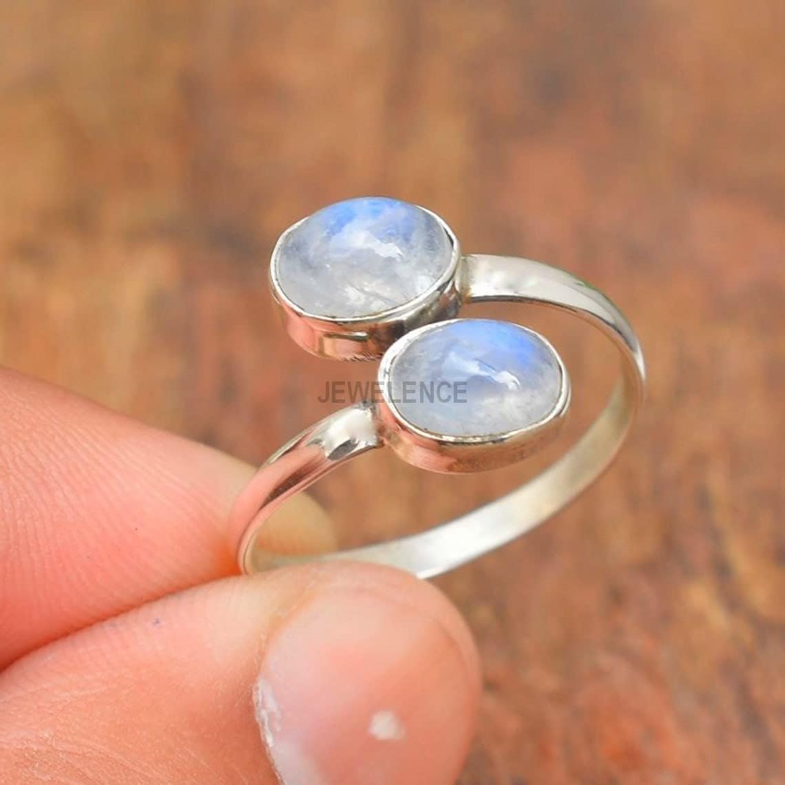 925 Sterling Silver Ring For Womens Natural Gemstone Ring Adjustable Sterling Silver Statement Ring Bezel Set Gemstone Adjustable Ring