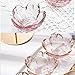 husippend Seasoning bowls with gold rim,6 pcs Pink Cherry Flower Crystal Glass Appetizer Plates dipping bowls ice cream Sushi,pink glass plates mini for charcuterie board (Phnom Penh)