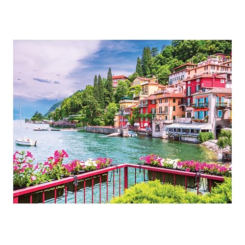 Image of 500 Piece Jigsaw Puzzle for Adults & Kids 10+ | Lake Como Italy Scenic Landscape Puzzle | Brain Games | Educational Puzzle Toy Gift | 46 x 34.5 cm After Assemble