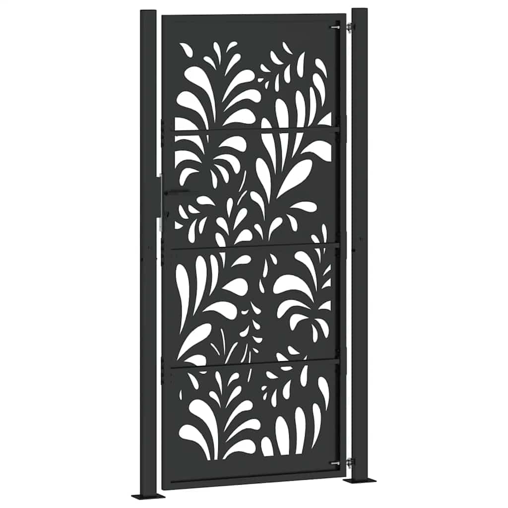 Gartentor Schwarz 100x200 cm Stahl