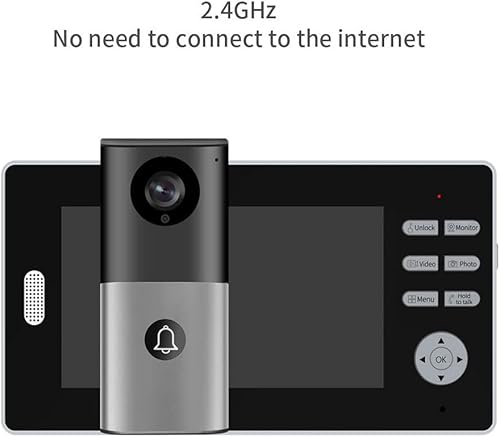 Miniatura 6 de KoxSmar 24G HD 7 pulgadas de video inalámbrico intercomunicador sin wifi timbre de puerta HD kit de cámara compatible con desbloqueo monitoreo