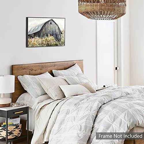 Selitiyer Rustic Bathroom Wall Art Farmhouse Barn Wall Decor Old Barn Poster Country Painting Canvas Art Bedroom Pictures For Wall Home Decor For Living Room Office 24X16 Inch No Frame #TOP3