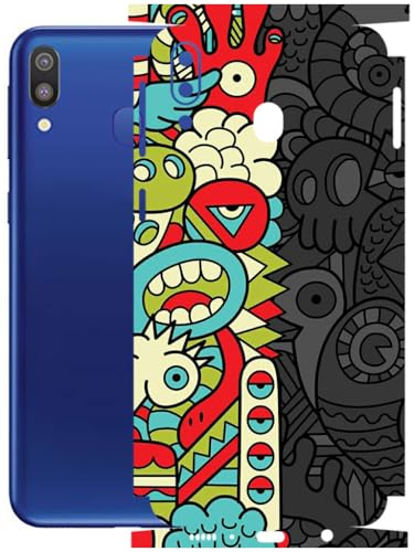 Image of AtOdds - Full Body Back Screen Guard Protector Film - Lamination Wrap Skin Sticker Compatible with Samsung Galaxy M20 | Scratchproof Matte Finish (Graffiti50)
